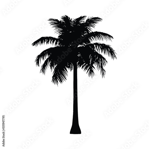 Single palm tree silhouette graphic