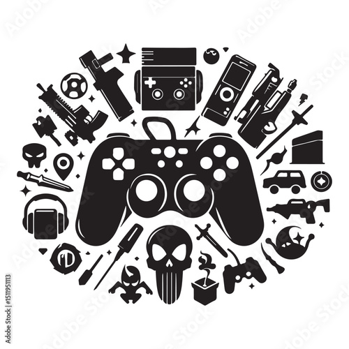 Gamer Hands Vector Illustration | Game Controller, Streaming, Console Icons Design
