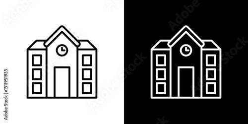 school icon. Simple element illustration. outline and flat symbol design