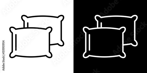 Pillow icon. Simple element illustration. outline and flat symbol design