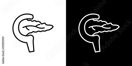 pancreas icon. Simple element illustration. outline and flat symbol design