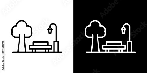 park icon. Simple element illustration. outline and flat symbol design