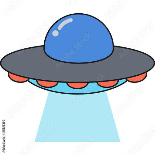 UFO Flat Illustration