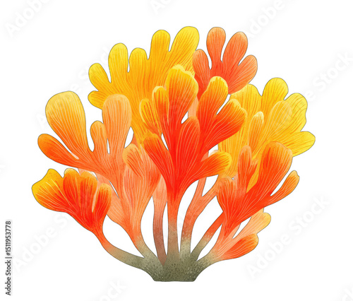 Vibrant, stylized coral-like graphic