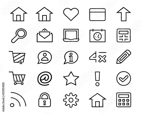 Website Icon Set – Web, Computer & Mobile App UI Symbols