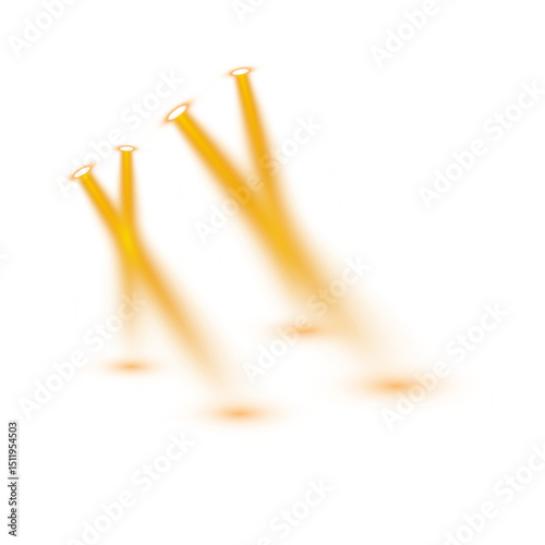 PNG Concert Lighting Rays with Bright Orange Beams and Glow for Event, Theater or Performance Background