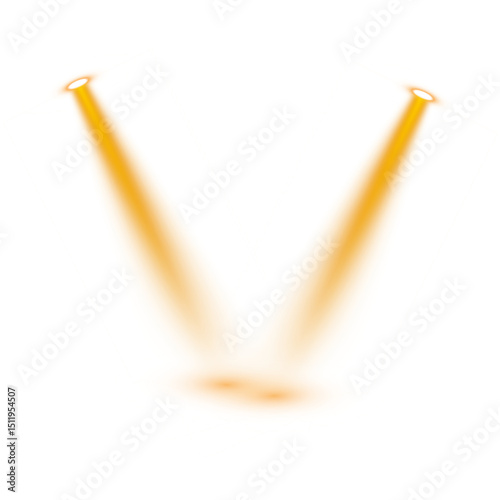 PNG Concert Lighting Rays with Bright Orange Beams and Glow for Event, Theater or Performance Background