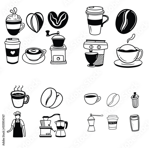 food and dink icon set design 