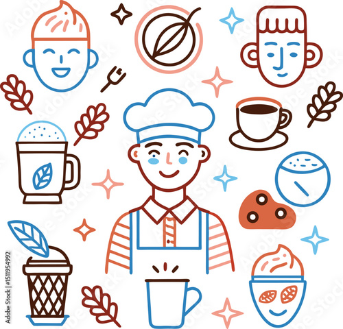 food and dink icon set design 