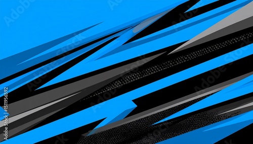 Abstract blue geometric racing design - perfect for art exhibitions