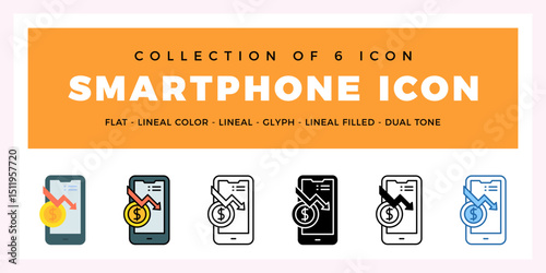 Pack of 6 Vector Smartphone icon