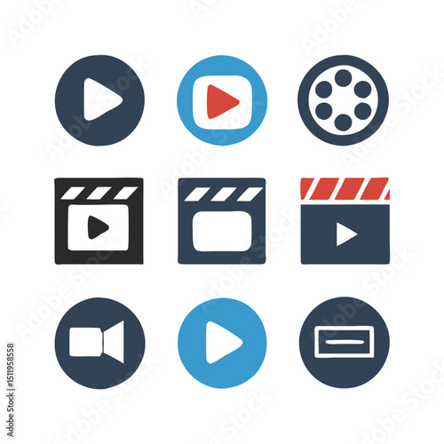 Cinema Icon Vector Sets Movie Film
