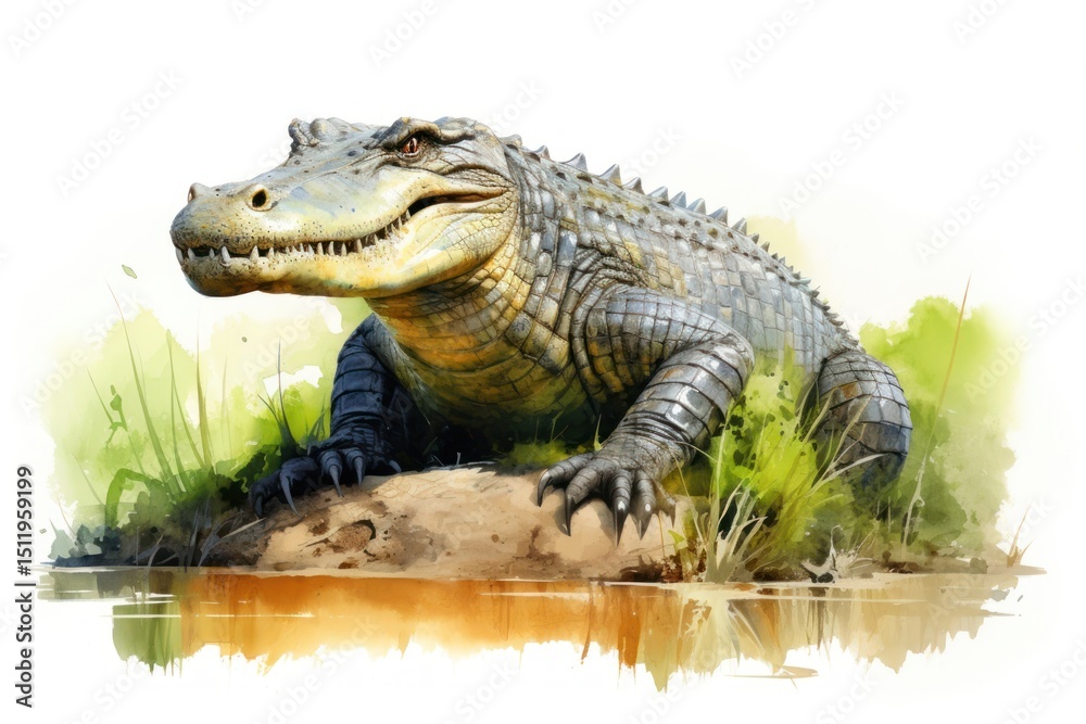 Naklejka premium Crocodile animal reptile alligator.