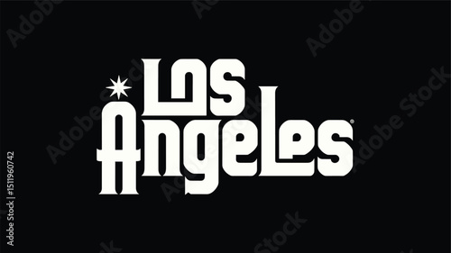 Stylized Los Angeles Typography with Star Accent