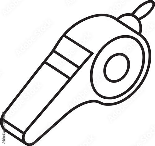whistle line art, black outline, vector and illustration, coloring book page line art drawing