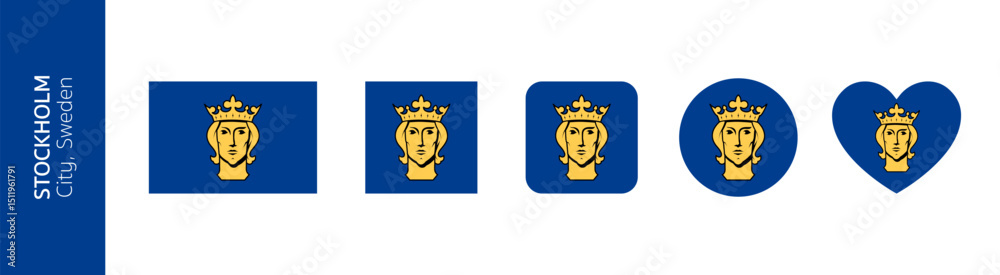Flag of Stockholm city, Sweden