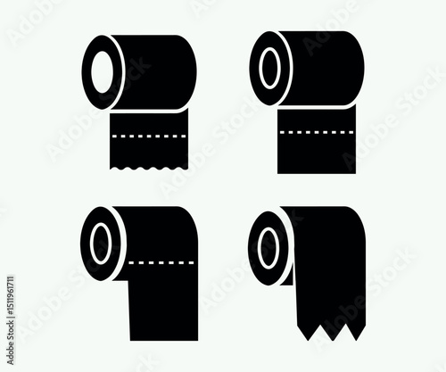 set of Toilet Paper  vector icons set. tissue paper roll icon .vector  illustration.