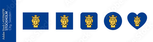 Flag of Stockholm city, Sweden