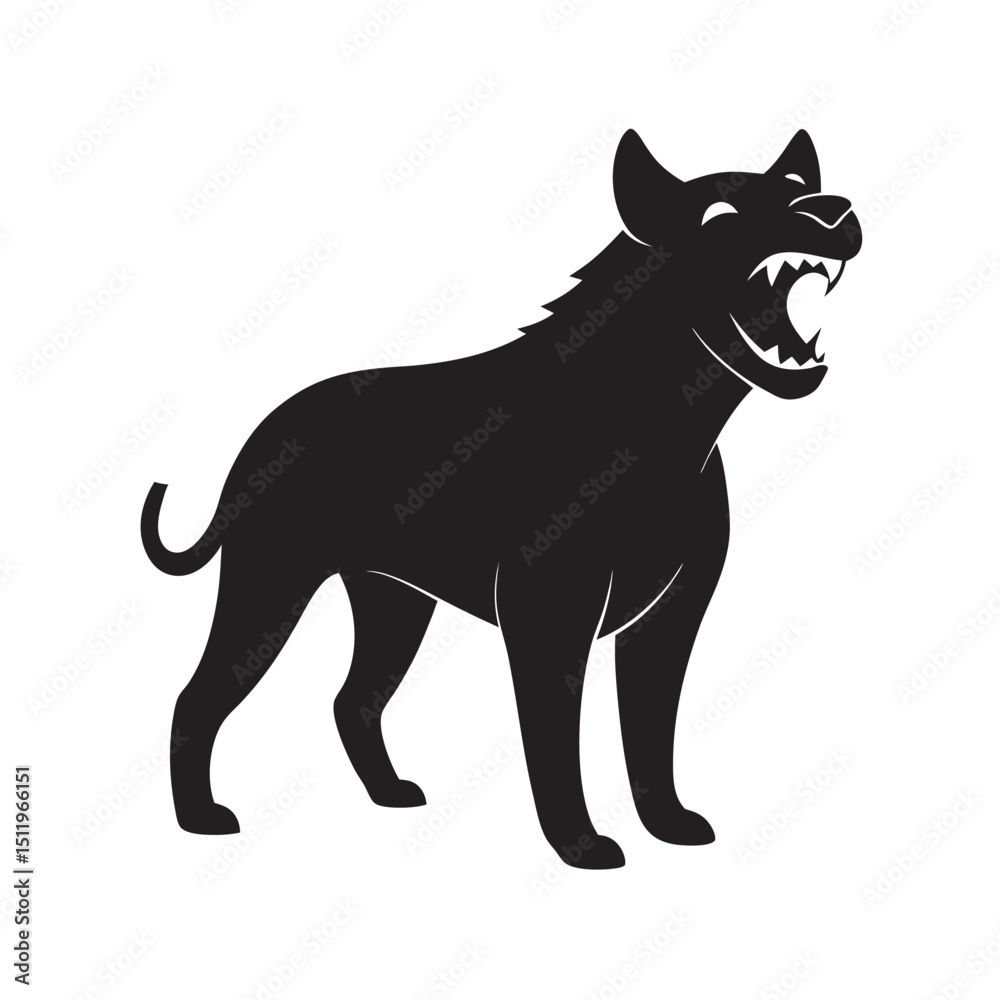 Fototapeta premium Hyena Mid Laugh In Wild Terrain