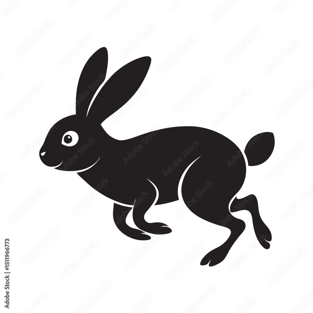 Obraz premium Energetic Rabbit Bouncing Through Meadow