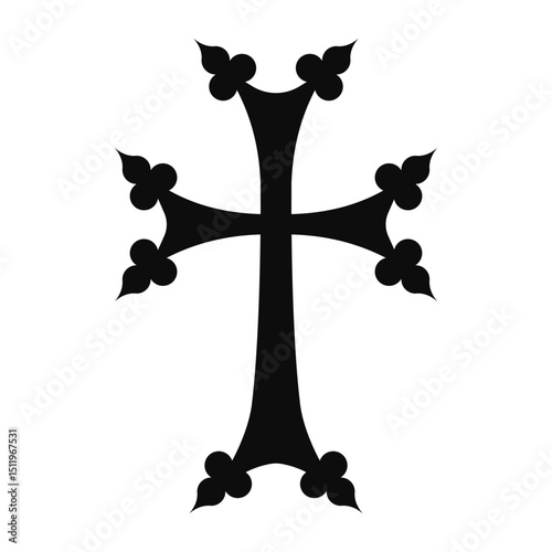 Armenian cross (Alternative version) symbol - Christian flat style vector icon isolated