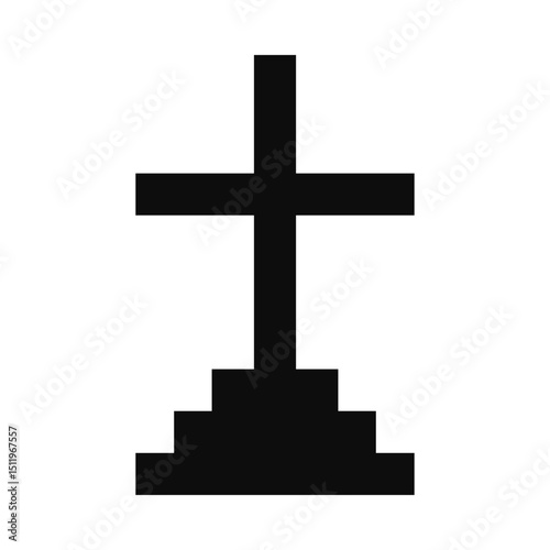 Calvary cross symbol - Christian flat style vector icon isolated