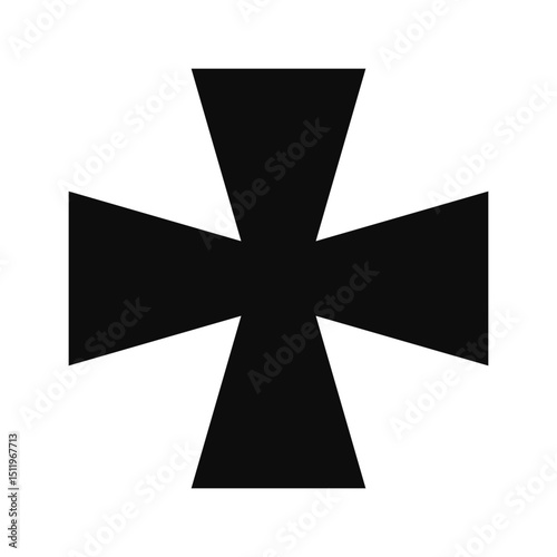 Cossack cross symbol - Christian flat style vector icon isolated