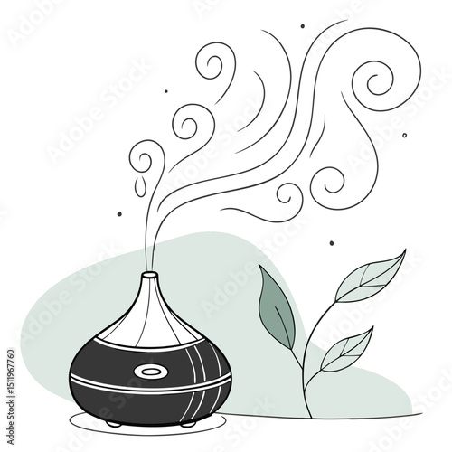 Aromatherapy diffuser with abstract mist
