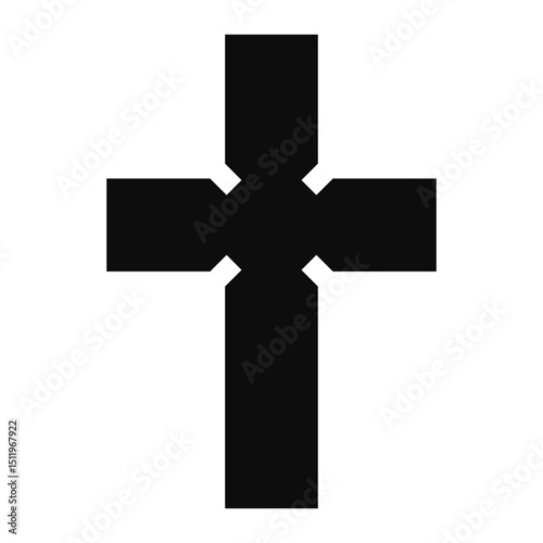 Episcopal cross symbol - Christian flat style vector icon isolated