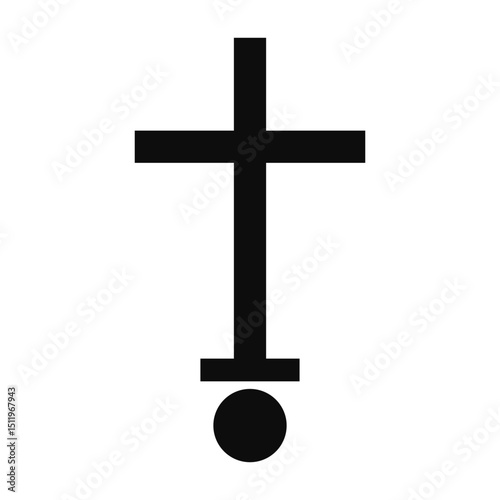 Evangelization Cross symbol - Christian flat style vector icon isolated