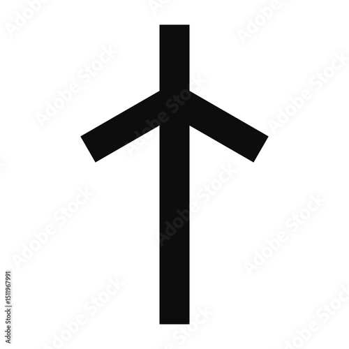 Grapevine cross symbol - Christian flat style vector icon isolated