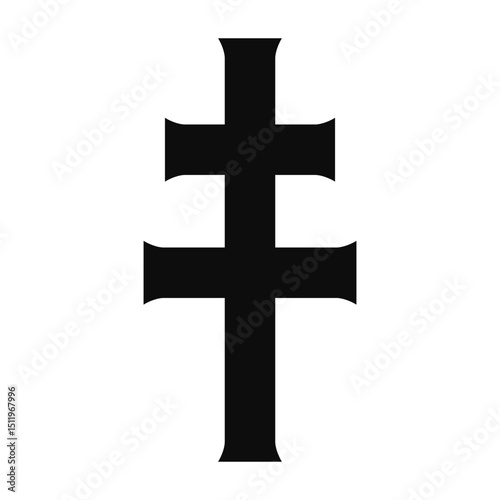 Hungary cross (Flag version) symbol - Christian flat style vector icon isolated