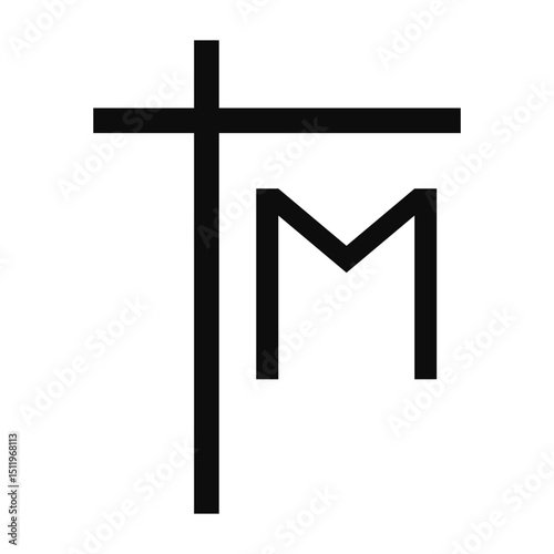 Marian Cross symbol - Christian flat style vector icon isolated
