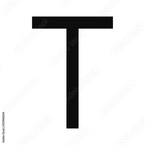 Tau cross (Simple version) symbol - Christian flat style vector icon isolated