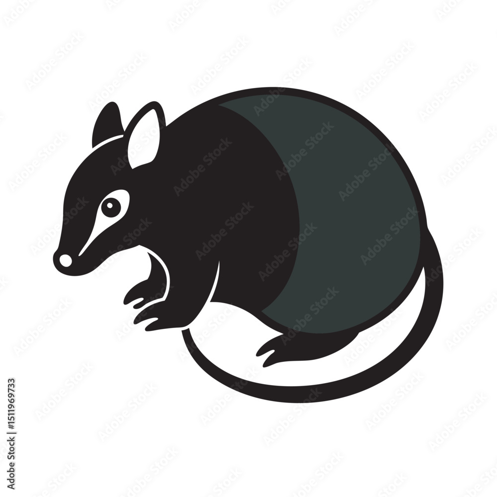 Obraz premium Armadillo Beginning To Curl Up Silhouette