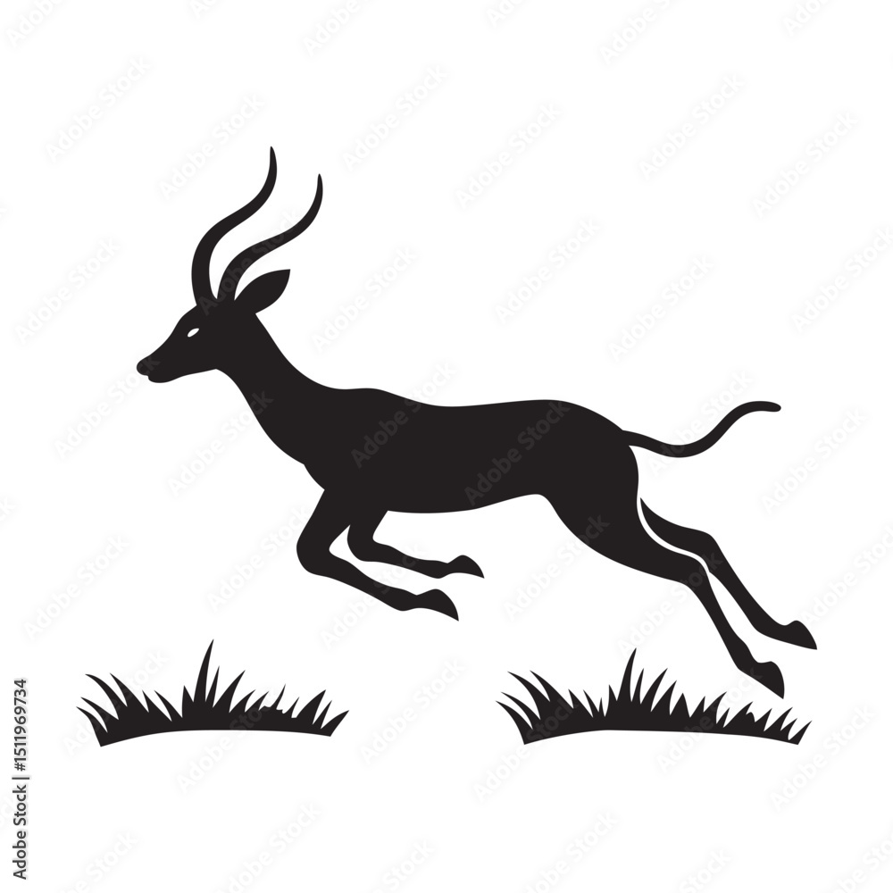 Obraz premium Antelope Mid Air With Stretched Body