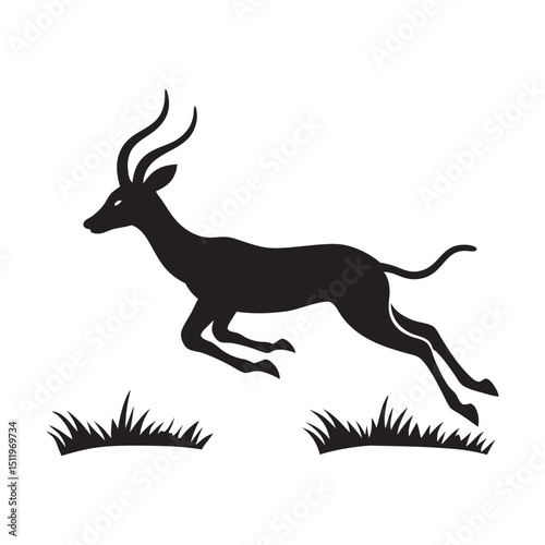 Antelope Mid Air With Stretched Body