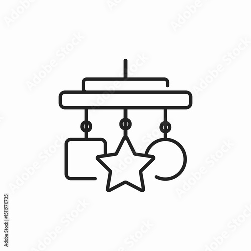 baby bed toys icon sign vector