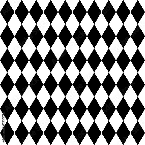 Harlequin Pattern Seamless Black and White