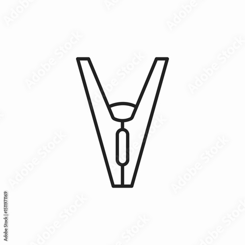 clothespin laundry icon sign vector