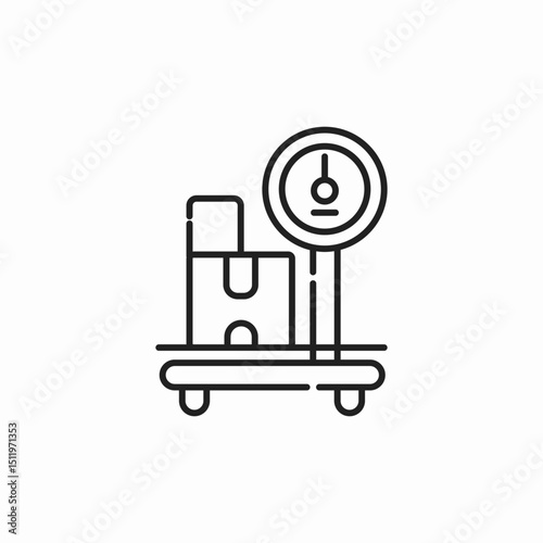 customs packages scales icon sign vector