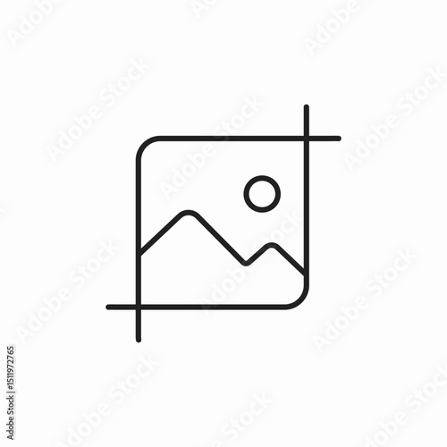 photo crop icon sign vector