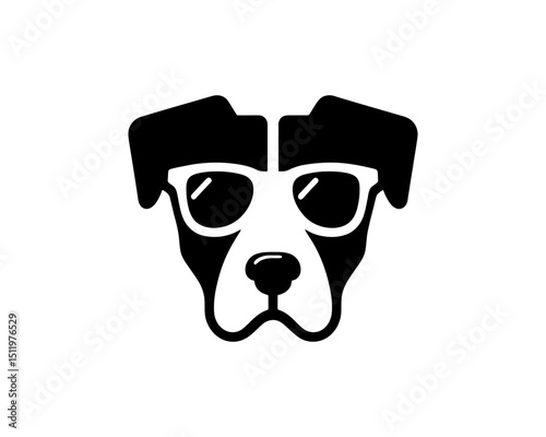 Flat dog in professional sunglasses style