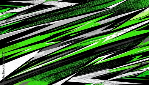 Green black abstract racing stripes - great for design inspiration