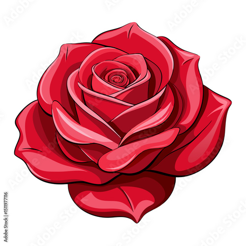 Red Rose Isolated On White Background

