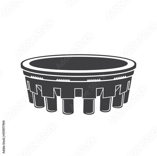 illustration of contemporary Samoan bowl, vector art.