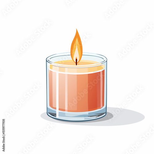 Minimalist Aromatherapy Candle Icon – Wellness Vector