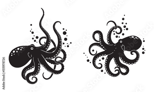 octopus design silhouette vector illustration