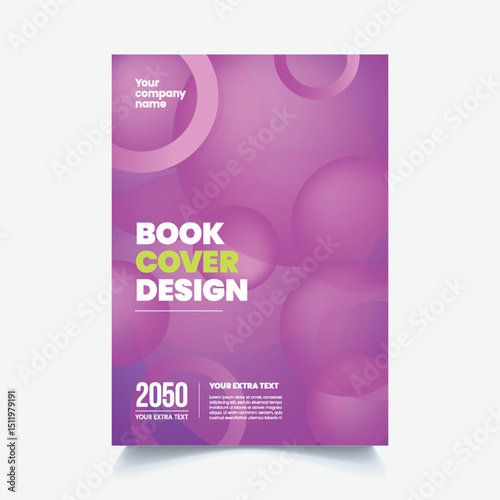 Modern Book Cover Design with Geometric Elements brochure cover annual report magazine cover template, with blank space for text