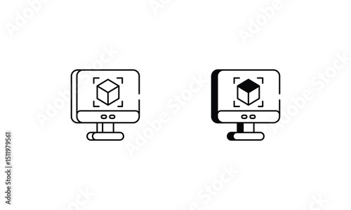 3D Rendering icons set vector stock illustration